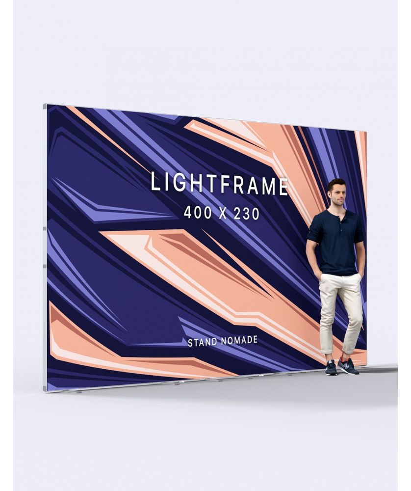 Stand cadre aluminium Lightframe 400 x 230 cm Stands et comptoirs d'accueil publicitaire
