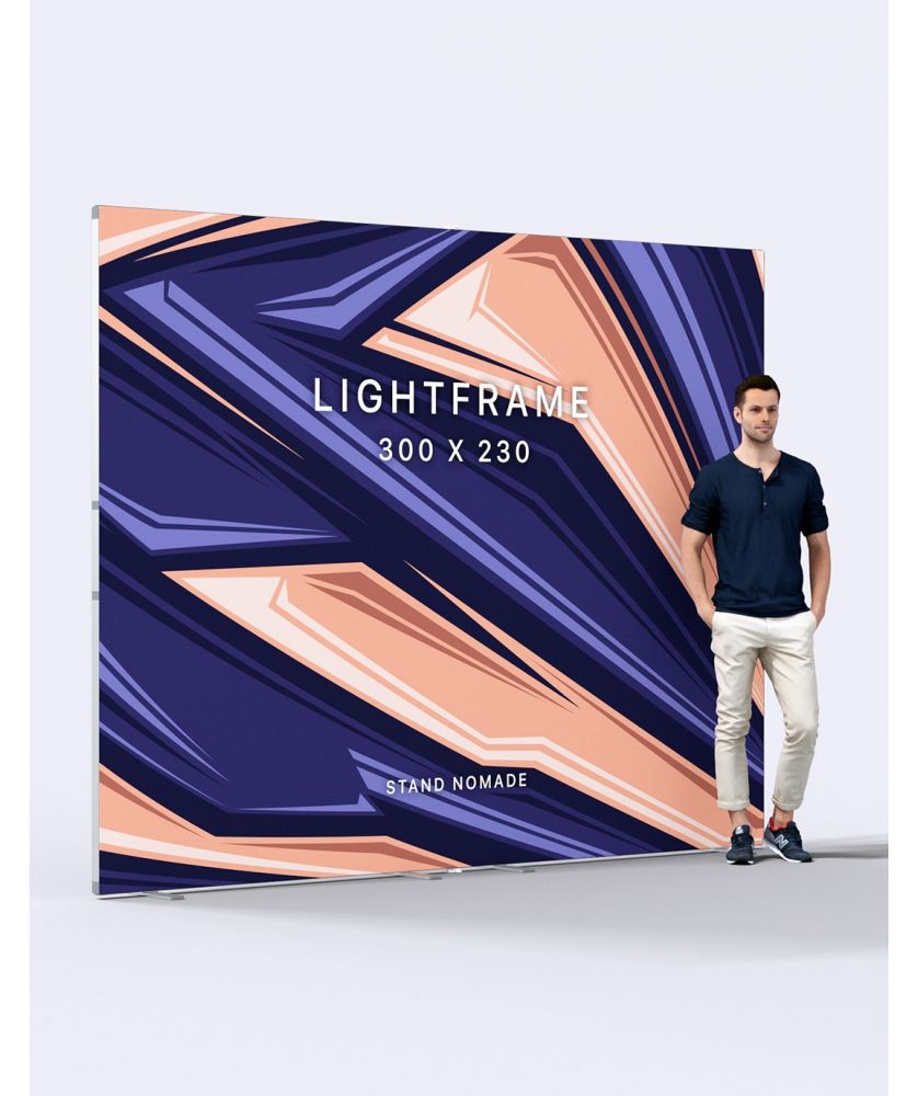 Stand cadre aluminium Lightframe 300 x 230 cm Stands et comptoirs d'accueil publicitaire