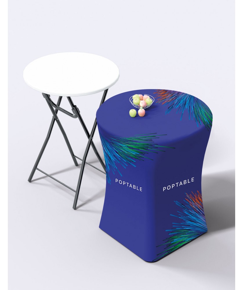 Supports de communication - Table haute pliante 80dia*110 Hauteur | PRINTECOM
