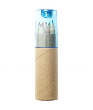 Set de 6 crayons de couleur avec taille-crayon personnalisé Kram Crayons publicitaire