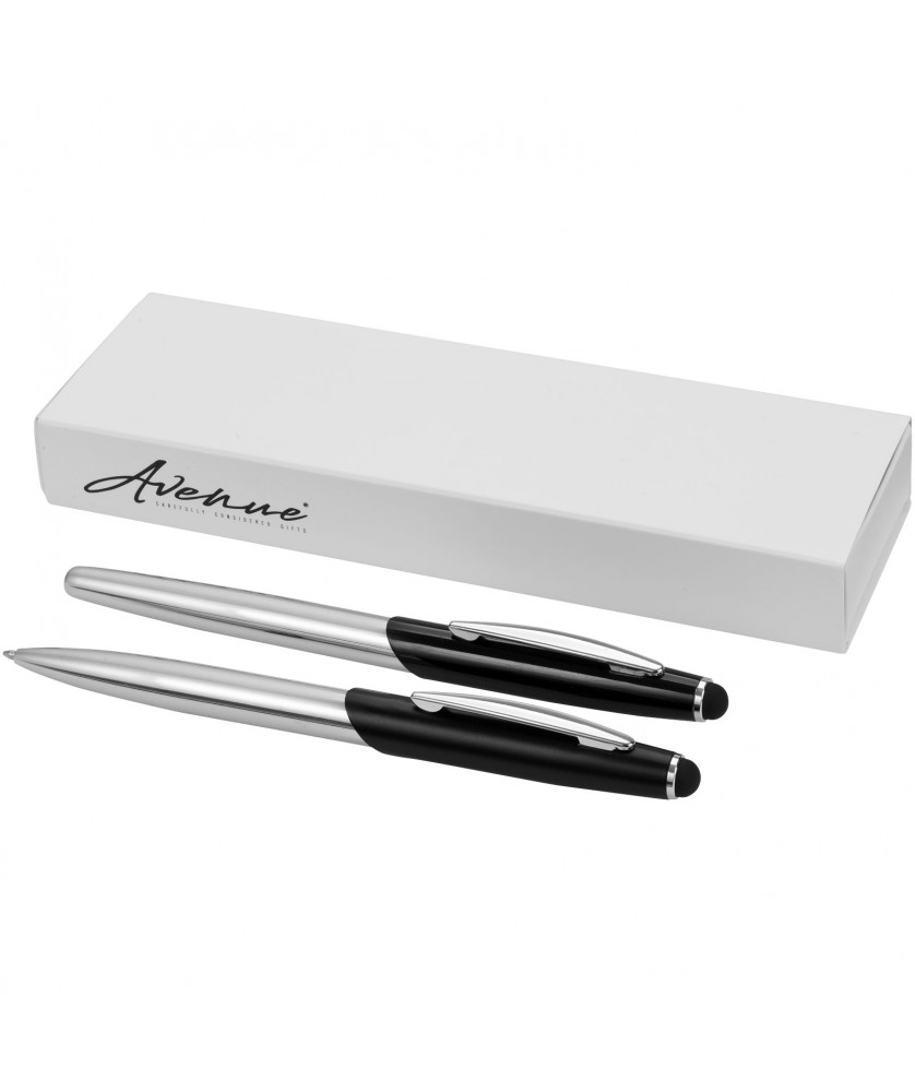 Coffret stylo bille stylet et roller personnalisé Geneva (encre bleue) Stylos publicitaire
