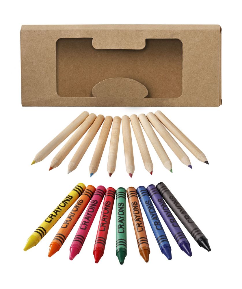 Kit de 19 crayons de couleur et de cire personnalisé Lucky