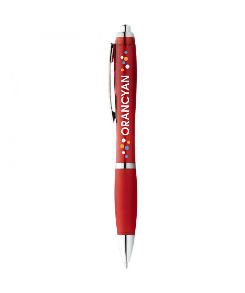 Stylo bille Nash corps et grip colorés (encre bleue) Stylos publicitaire
