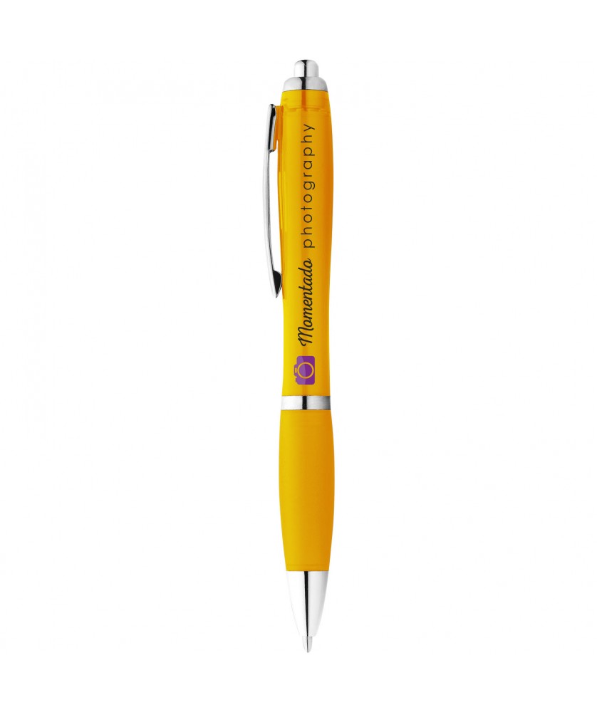 Stylo bille Nash corps et grip colorés (encre bleue) Stylos publicitaire
