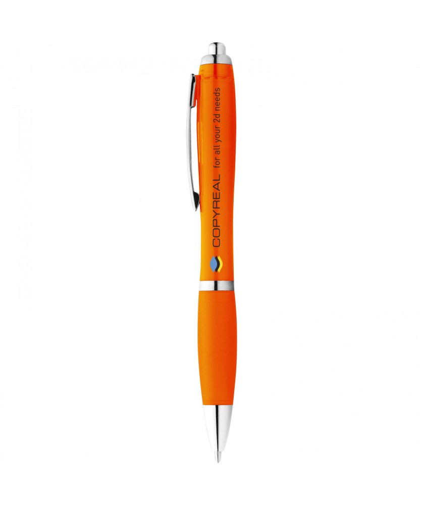 Stylo bille Nash corps et grip colorés (encre bleue) Stylos publicitaire