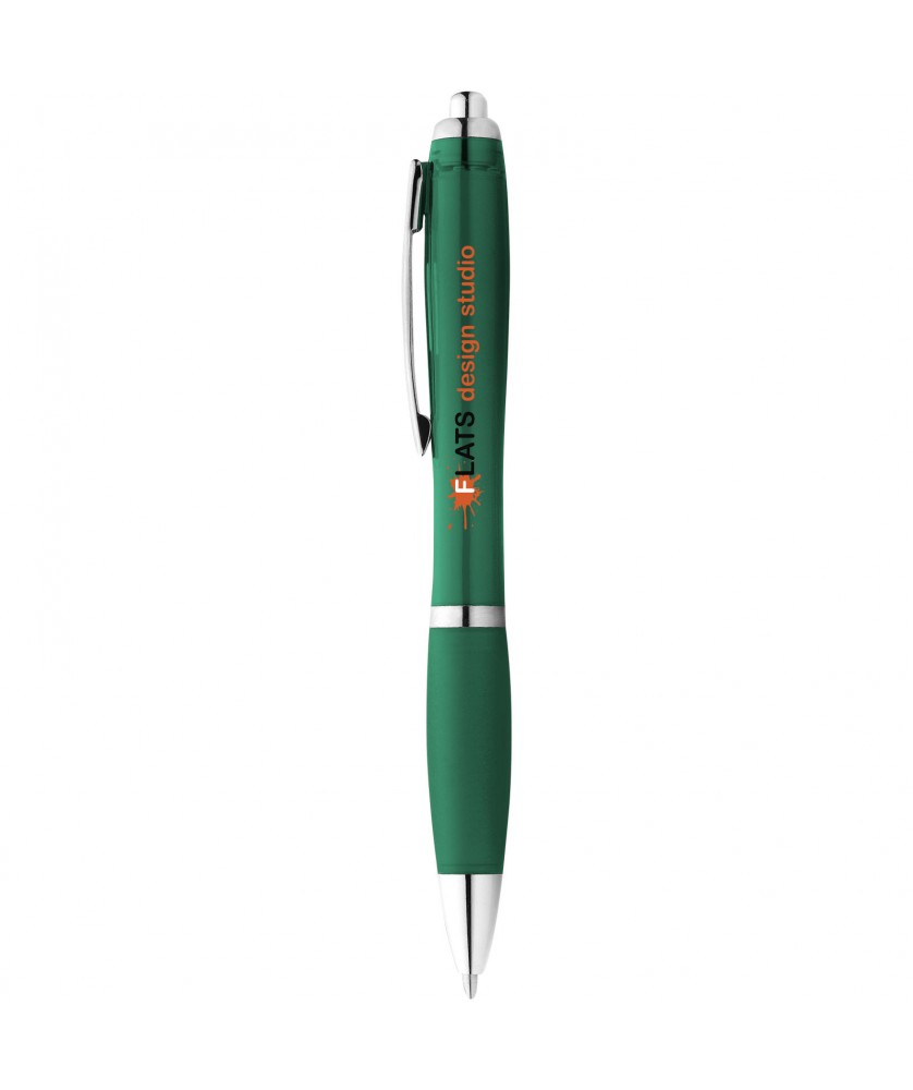 Stylo bille Nash corps et grip colorés (encre bleue) Stylos publicitaire