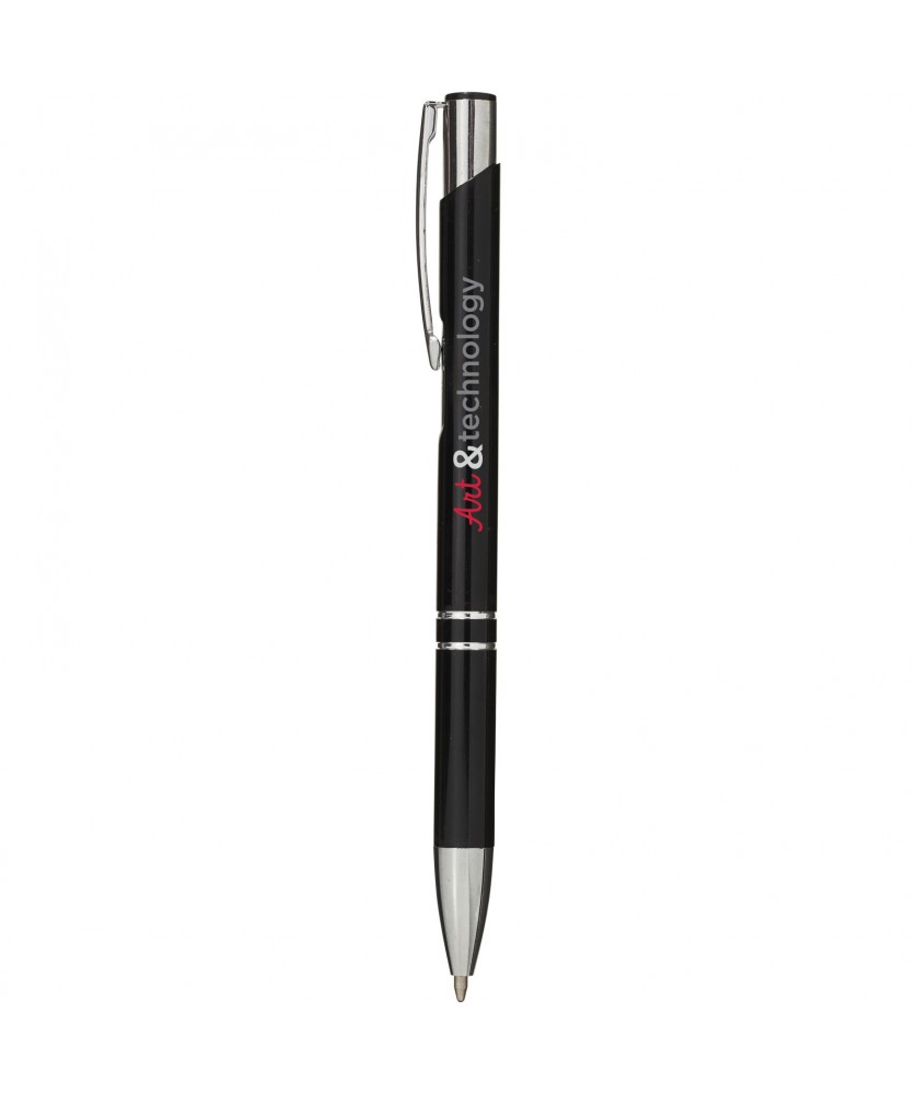 Stylo bille en aluminium personnalisé Moneta (encre bleue) Stylos publicitaire