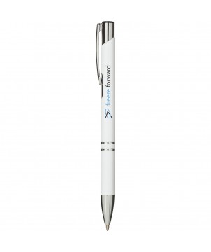 Stylos - Stylo bille rétractable en aluminium Moneta (encre bleue) | PRINTECOM