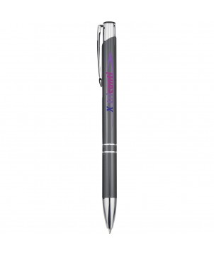 Stylos - Stylo bille rétractable en aluminium Moneta (encre bleue) | PRINTECOM