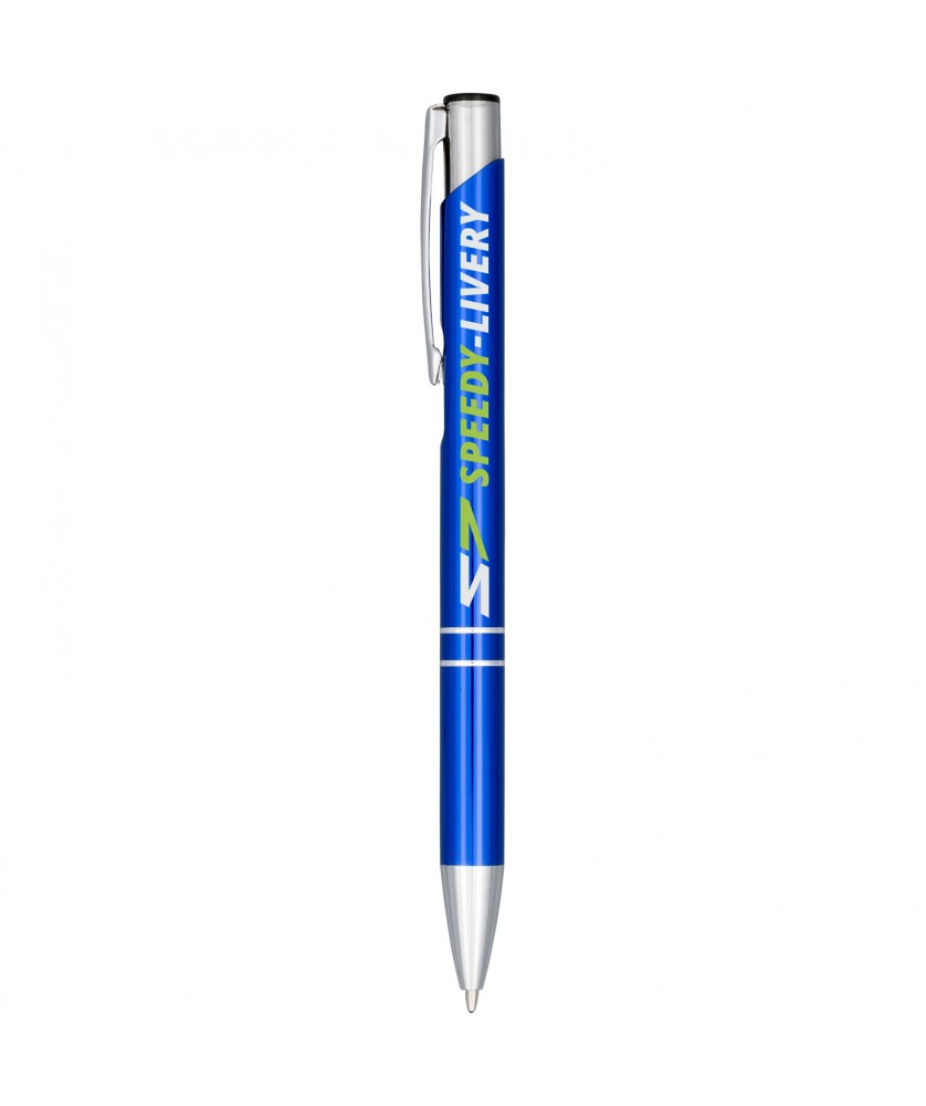 Stylo bille en aluminium anodisé personnalisé Moneta (encre bleue) Stylos publicitaire