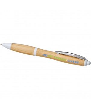 Stylo bille en bambou personnalisé Nash (encre bleue) Stylos publicitaire
