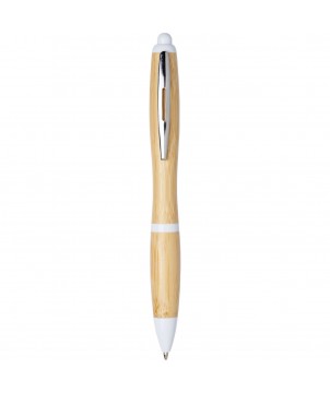 Stylo bille en bambou personnalisé Nash (encre bleue) Stylos publicitaire