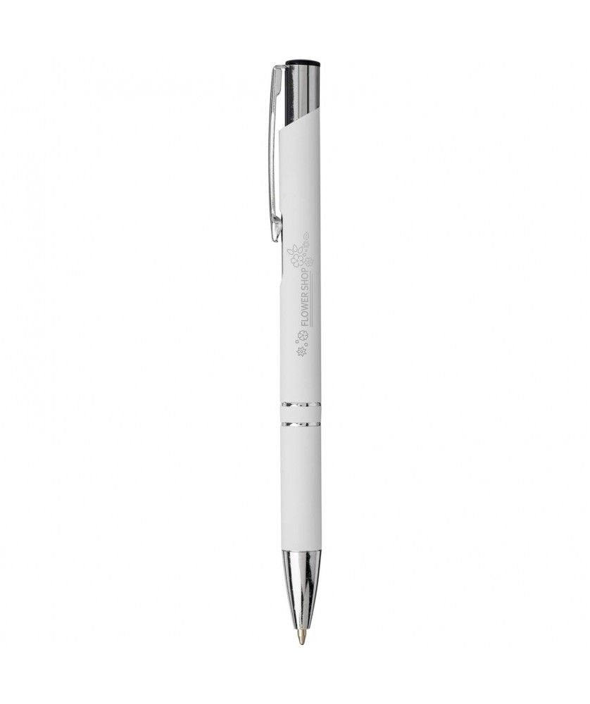 Stylos - Stylo bille rétractable doux au toucher Moneta (encre noire) | PRINTECOM