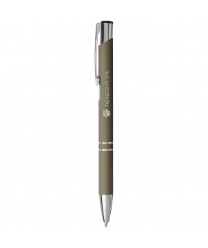 Stylos - Stylo bille rétractable doux au toucher Moneta (encre noire) | PRINTECOM