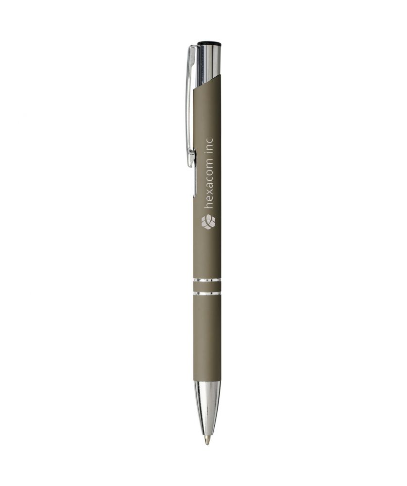 Stylo bille soft-touch personnalisé Moneta (encre noire) Stylos publicitaire