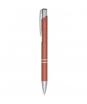 Stylos - Stylo bille rétractable doux au toucher Moneta (encre noire) | PRINTECOM