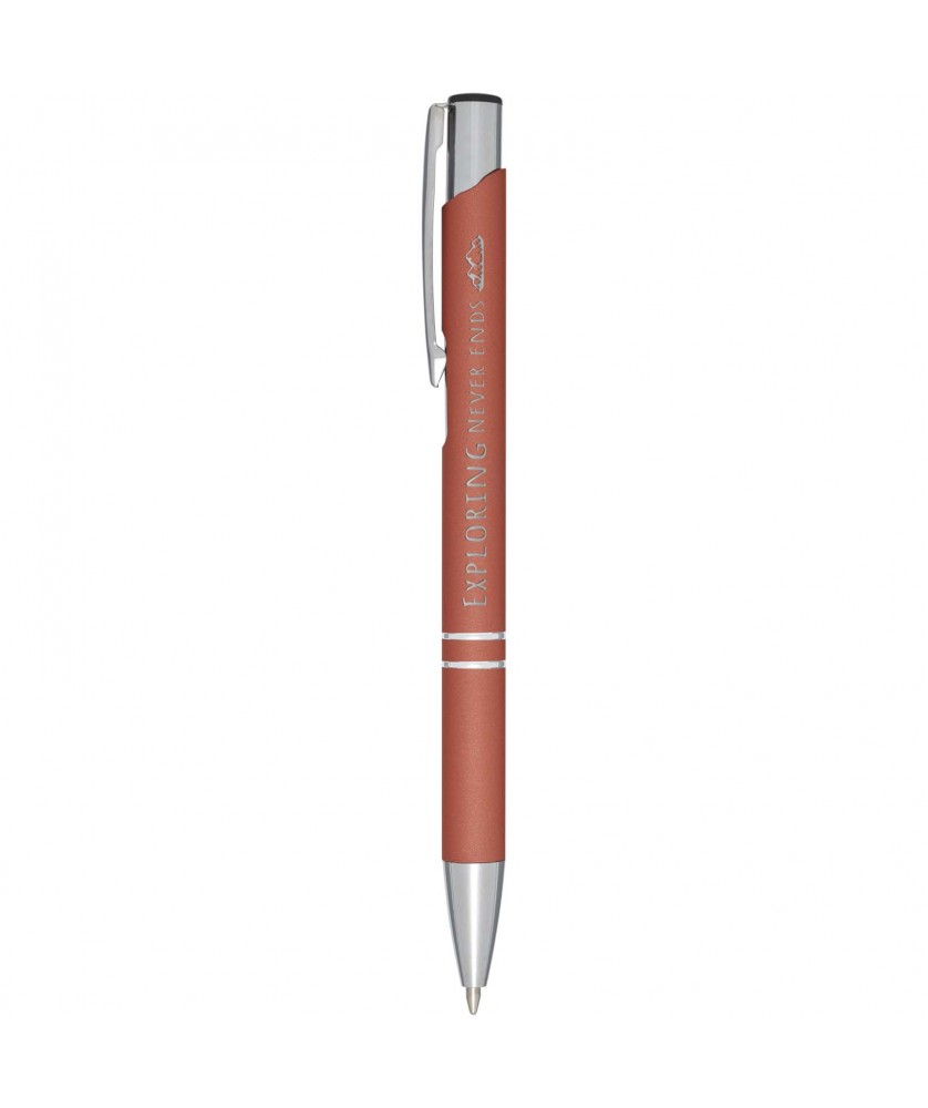 Stylos - Stylo bille rétractable doux au toucher Moneta (encre noire) | PRINTECOM