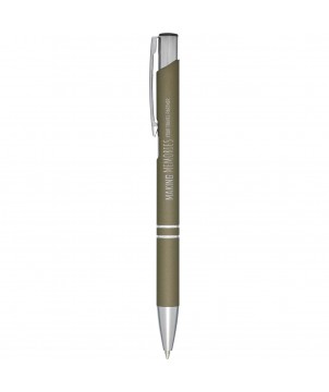 Stylos - Stylo bille rétractable doux au toucher Moneta (encre noire) | PRINTECOM