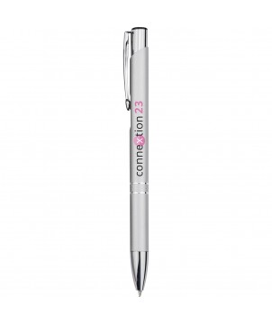 Stylos - Stylo bille rétractable en aluminium Moneta (encre noire) | PRINTECOM