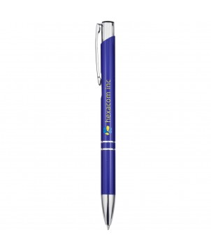 Stylos - Stylo bille rétractable en aluminium Moneta (encre noire) | PRINTECOM