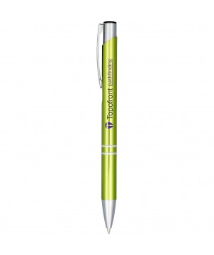 Stylo bille en aluminium anodisé personnalisé Moneta (encre noire) Stylos publicitaire