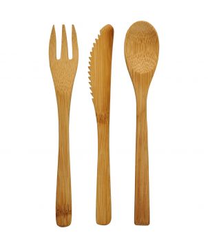 Ensemble de couverts en bambou personnalisé Celuk Ustensiles de cuisine publicitaire