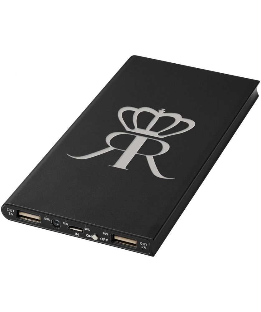 Batterie externe en aluminium 8 000 mAh personnalisée Plate Chargeurs et Batteries publicitaire
