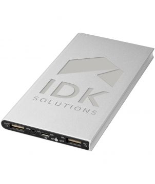 Batterie externe en aluminium 8 000 mAh personnalisée Plate Chargeurs et Batteries publicitaire