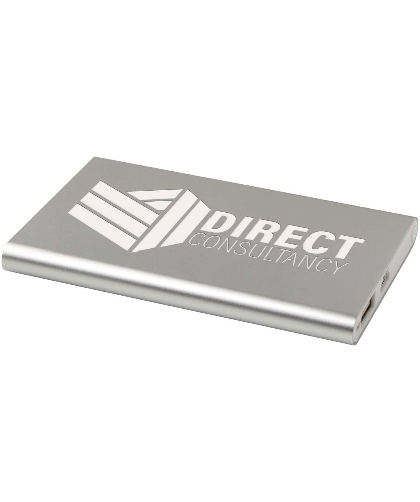Batterie externe en aluminium 4 000 mAh personnalisée Pep Chargeurs et Batteries publicitaire