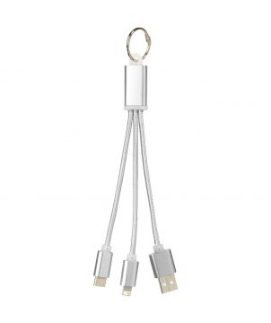 Câble de charge 3 en 1 porte-clés en métal personnalisé Metal Porte-clés publicitaire