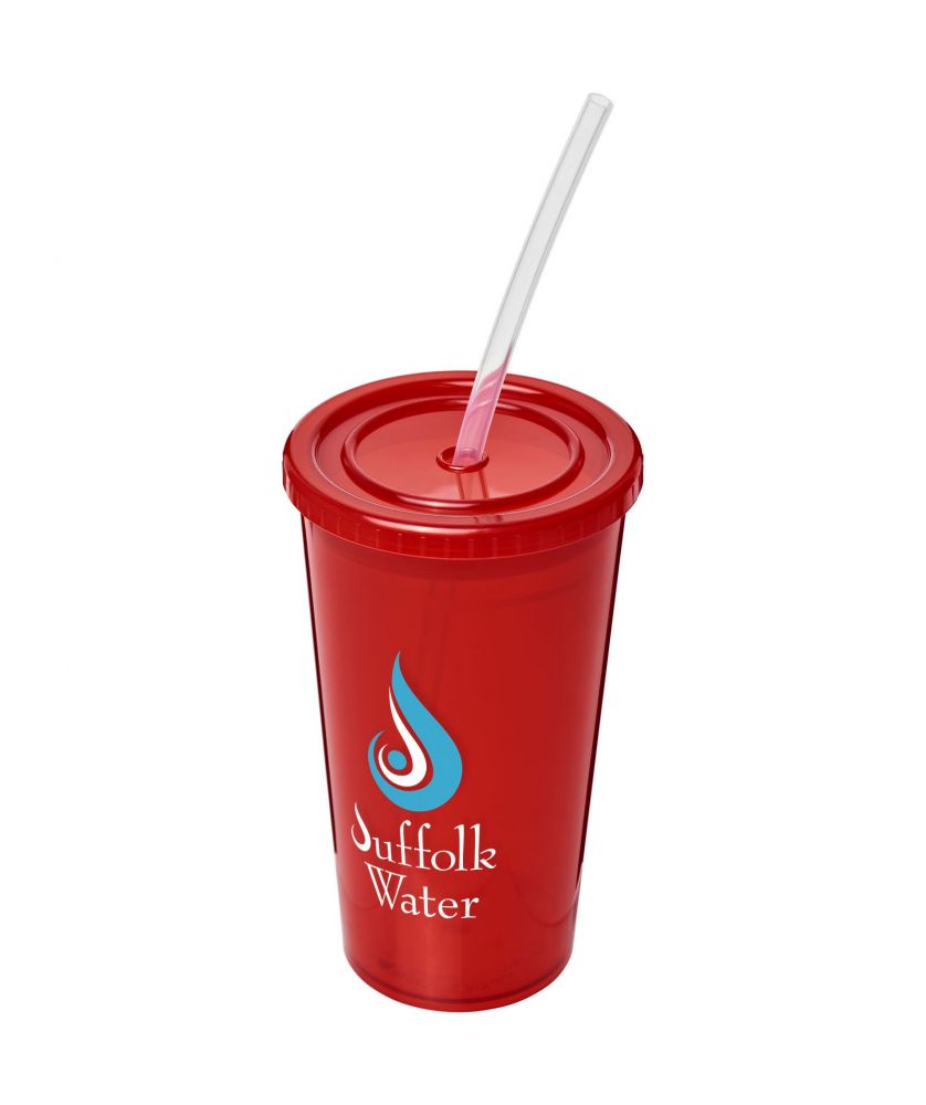 Gobelet isotherme personnalisé avec paille 350 ml Stadium Gobelets et mugs publicitaire