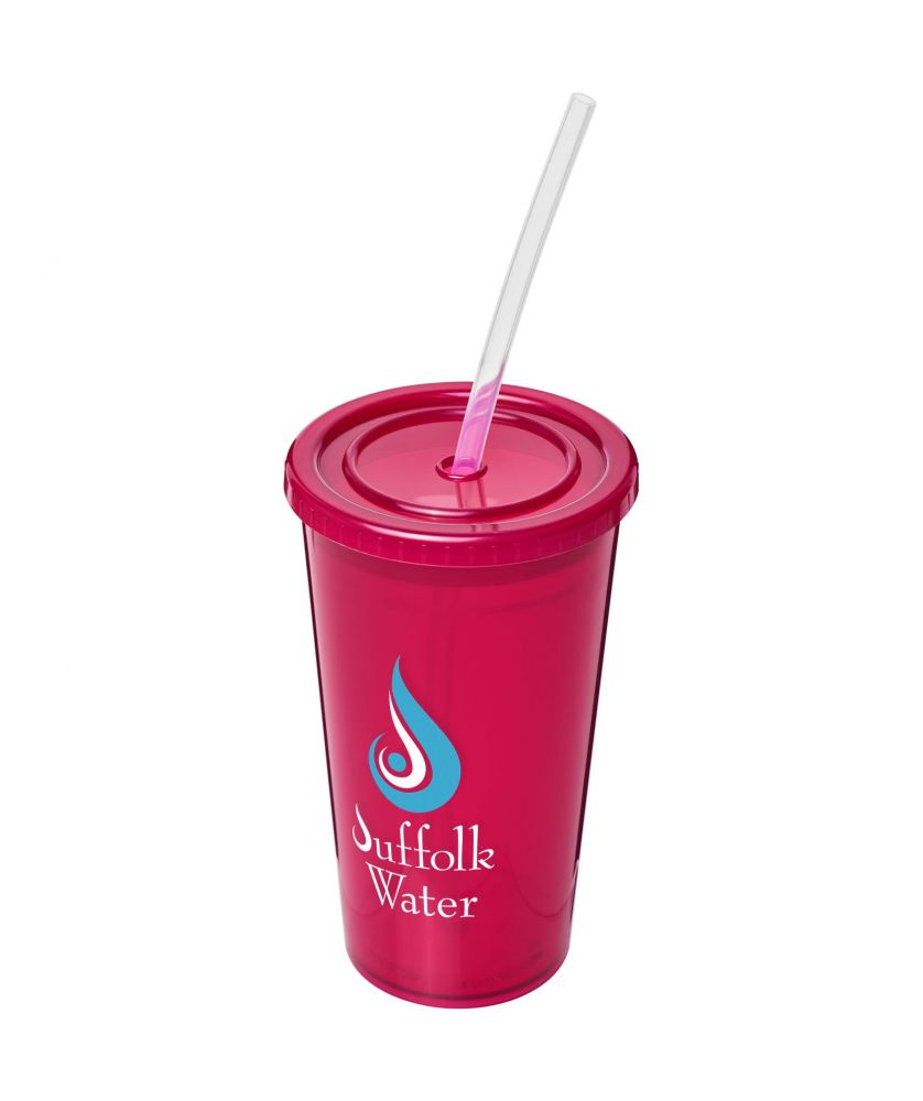 Gobelet isotherme personnalisé avec paille 350 ml Stadium Gobelets et mugs publicitaire