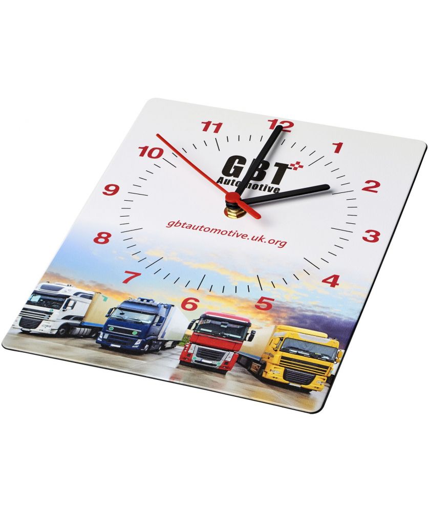 Horloge murale rectangulaire en matériaux recyclés personnalisée Brite-Clock Pendules et horloges publicitaire