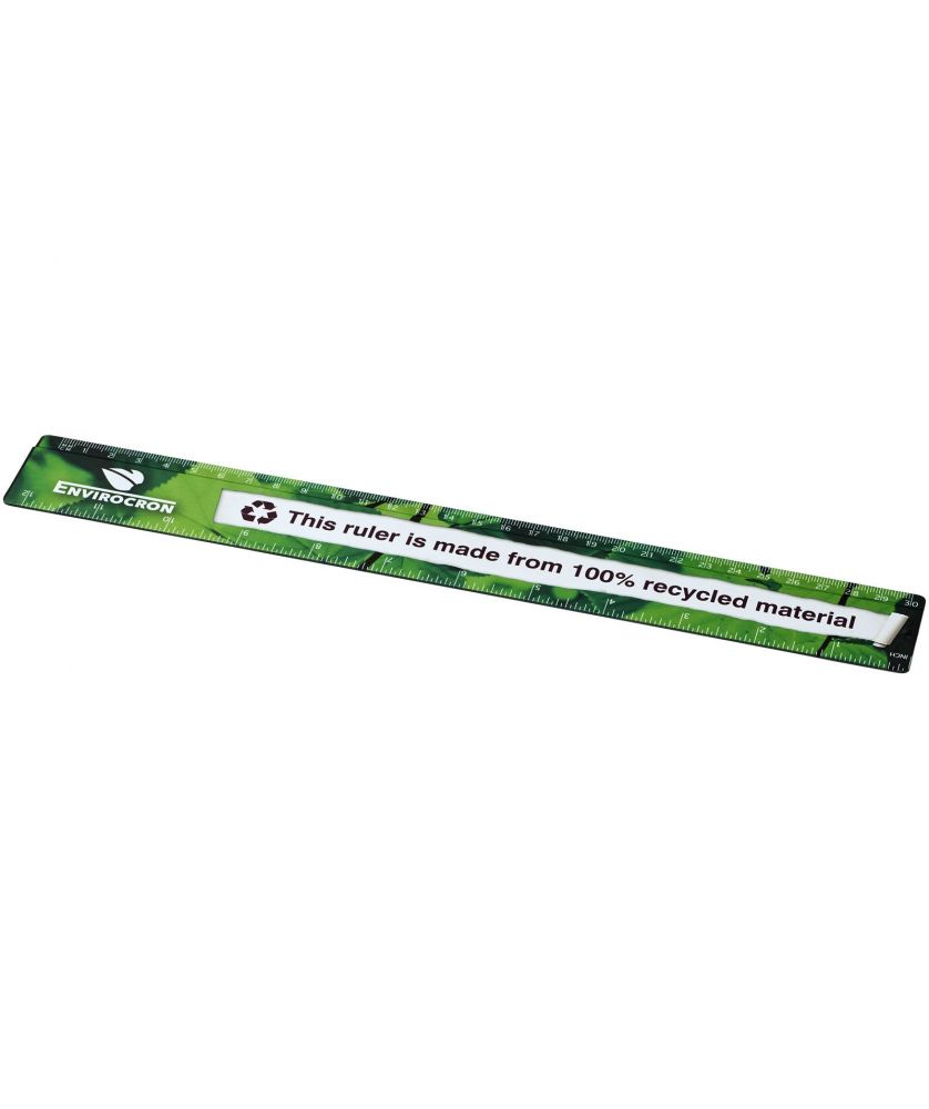 Règle 30 cm en plastique 100 % recyclé personnalisée Terran Règles, Cutters et Calculatrices publicitaire