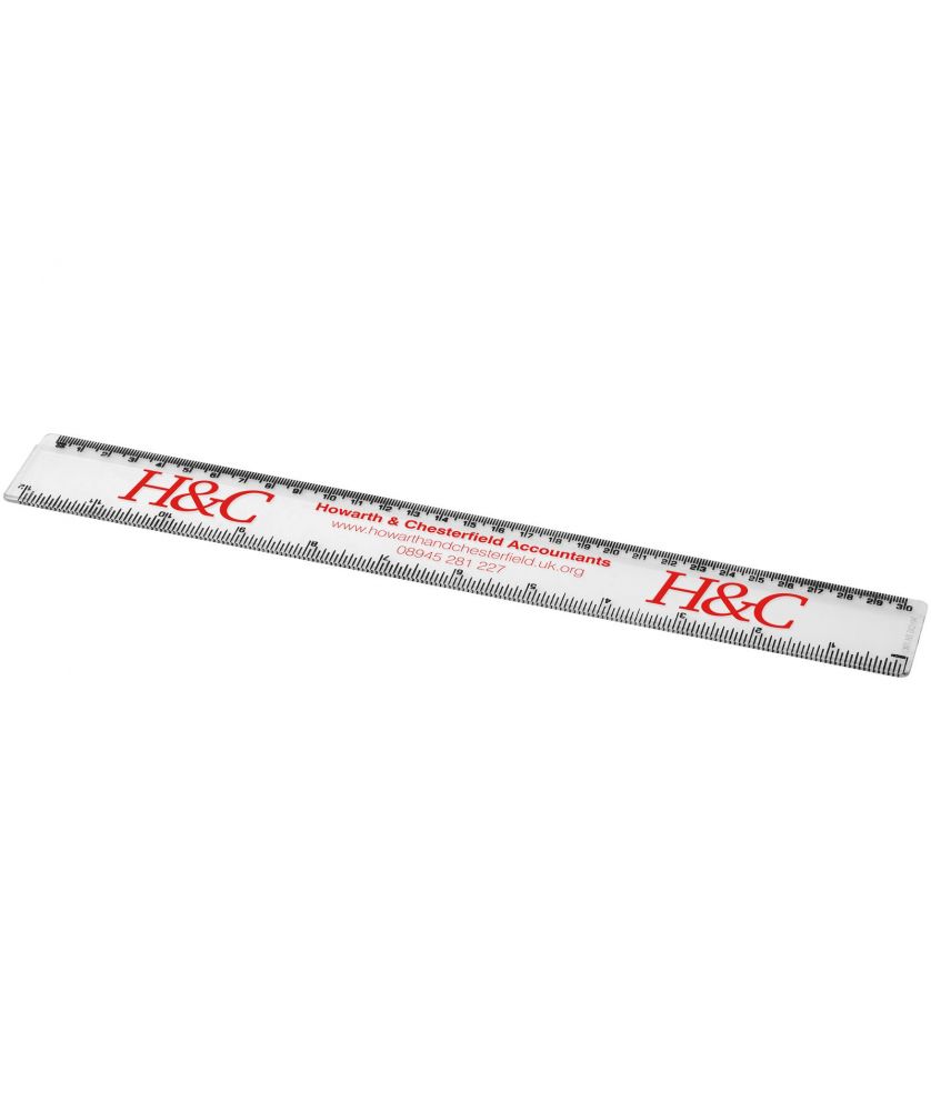 Règle 30 cm en plastique personnalisée Renzo Règles, Cutters et Calculatrices publicitaire