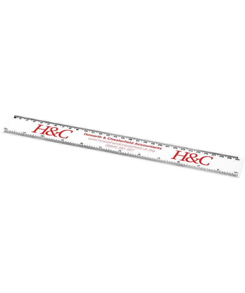 Règle 30 cm en plastique personnalisée Renzo Règles, Cutters et Calculatrices publicitaire