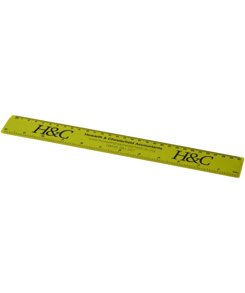 Règle 30 cm en plastique personnalisée Renzo Règles, Cutters et Calculatrices publicitaire