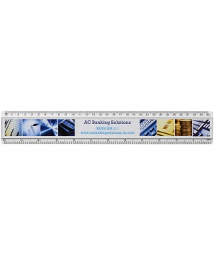 Règles, Cutters et Calculatrices - Règle en plastique Ellison 30 cm avec insertion de papier décoratif | PRINTECOM
