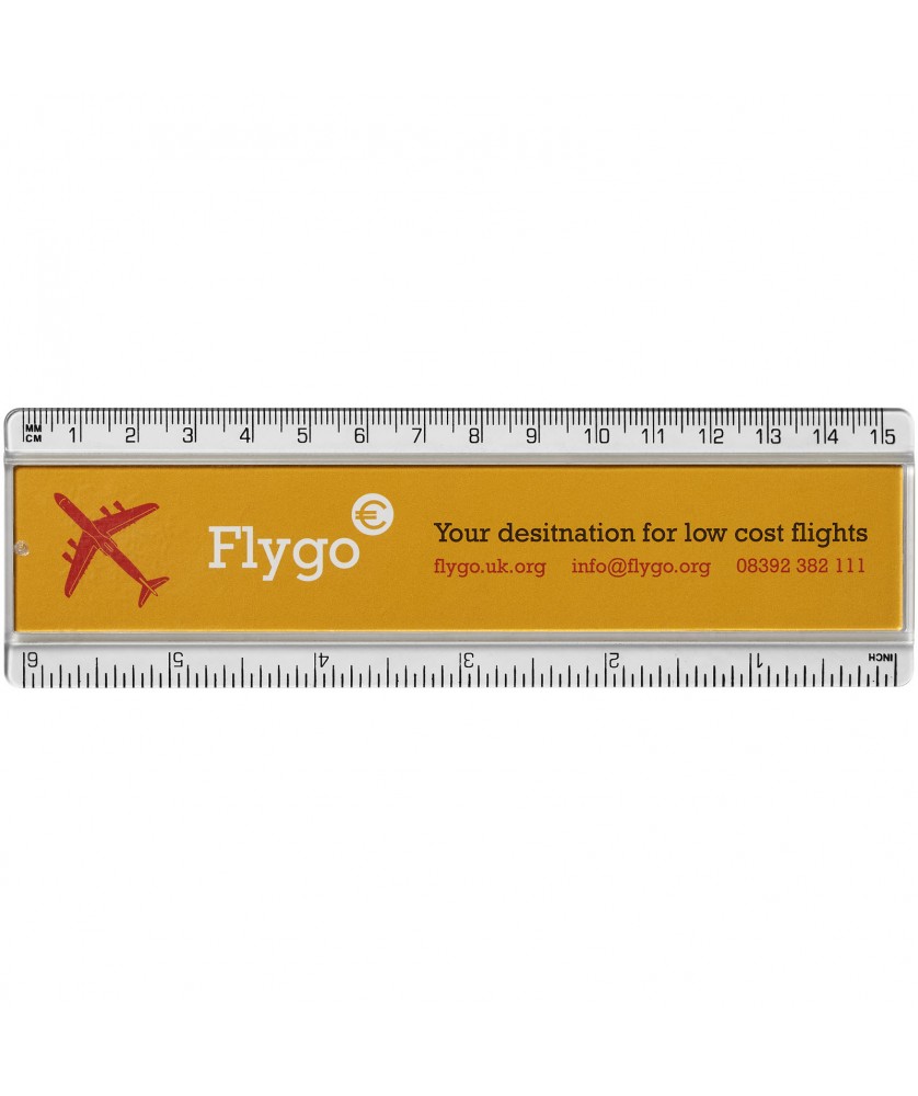 Règles, Cutters et Calculatrices - Règle en plastique Ellison 15 cm avec insertion de papier décoratif | PRINTECOM