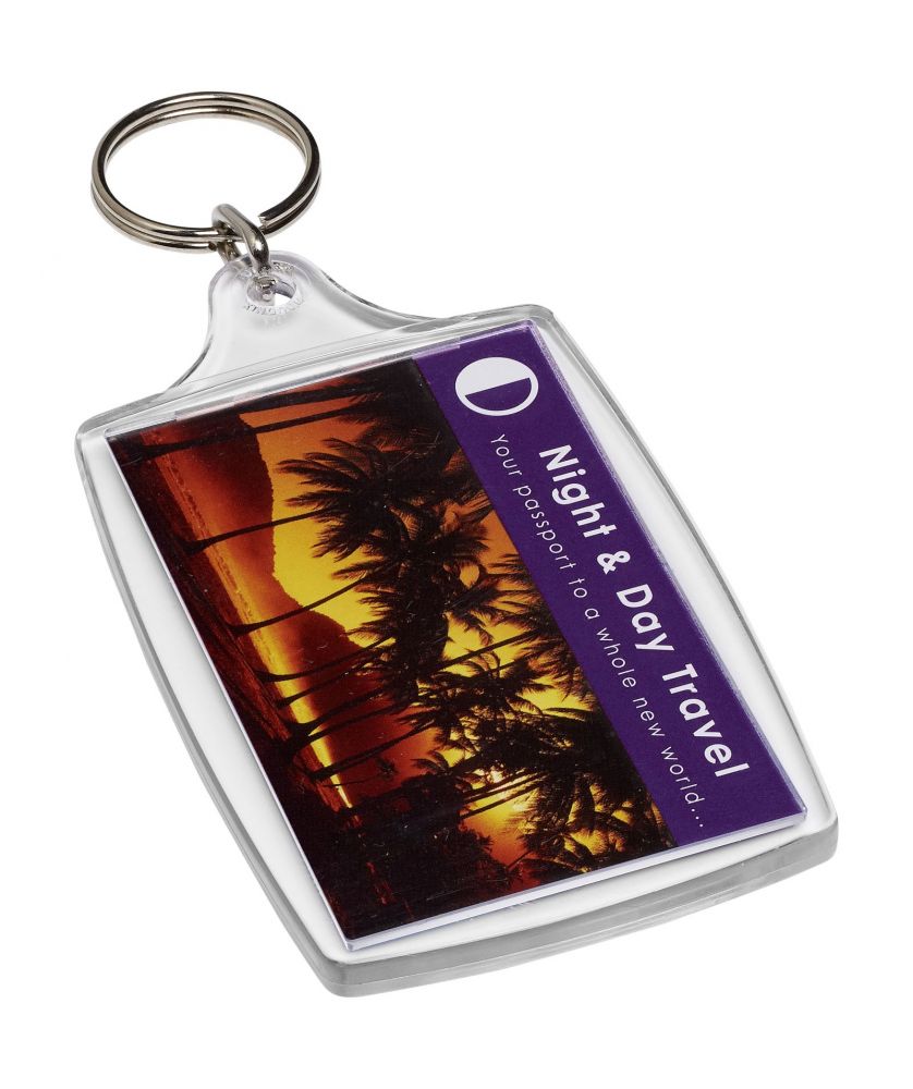 Grand porte-clés transparent à insert personnalisé L4 Orca