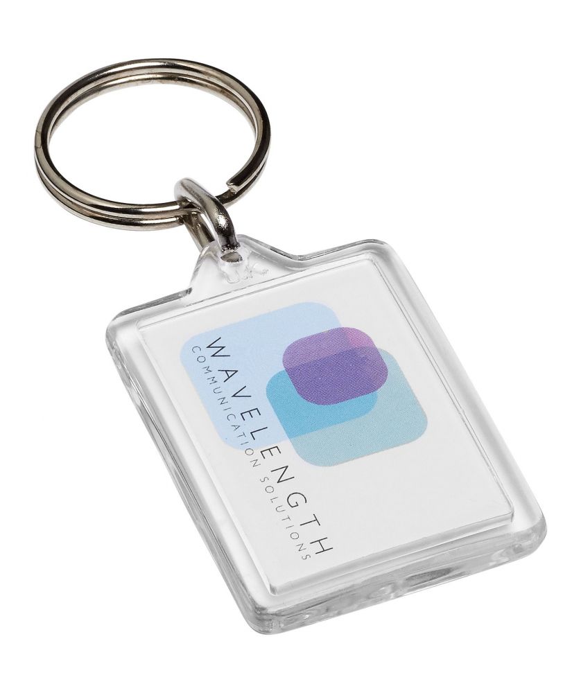 Porte-clés compact transparent à insert personnalisé Y1 Midi Porte-clés publicitaire