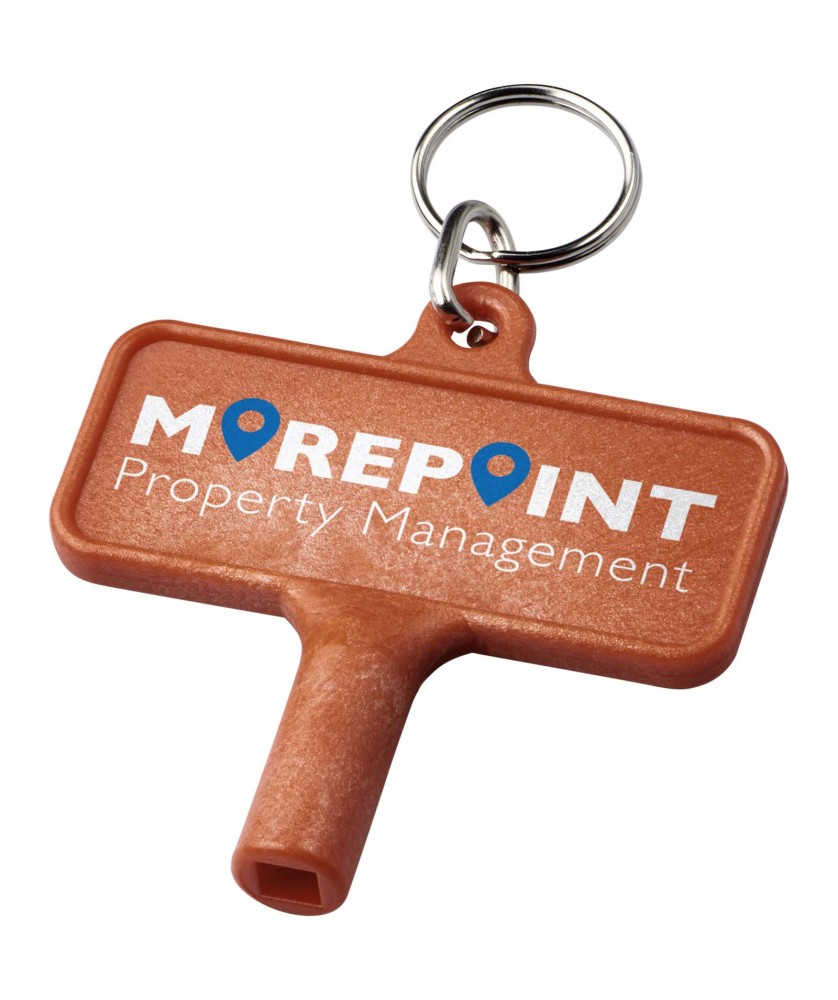 Porte-clés - Clé à radiateur en plastique avec porte-clés Largo | PRINTECOM