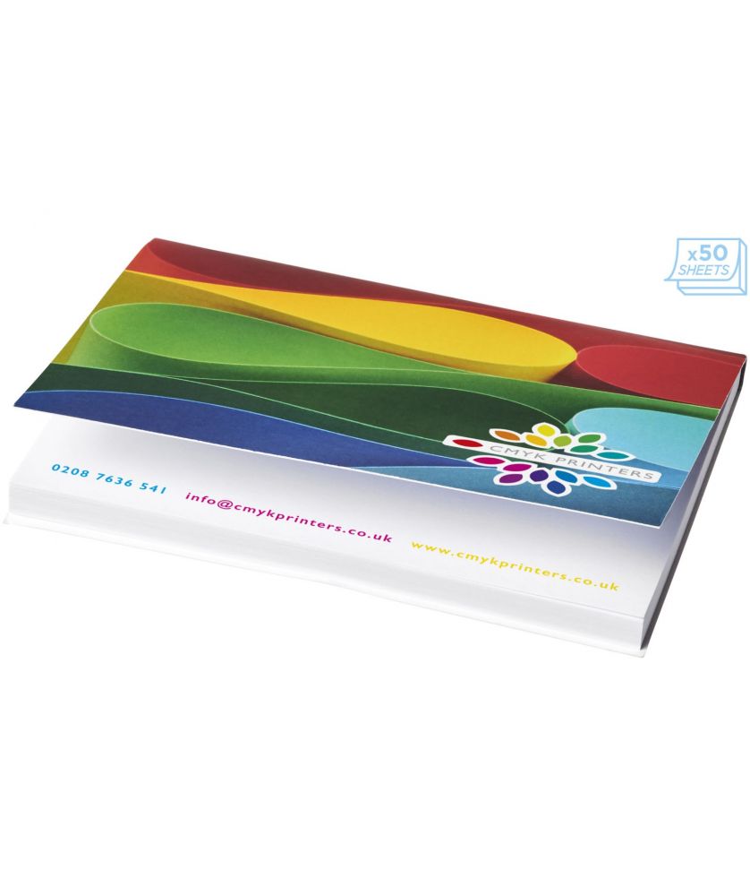 Mémos autocollants à couverture souple Sticky-Mate® A7 100 x 75 mm personnalisés Blocs-Notes repositionnables publicitaire