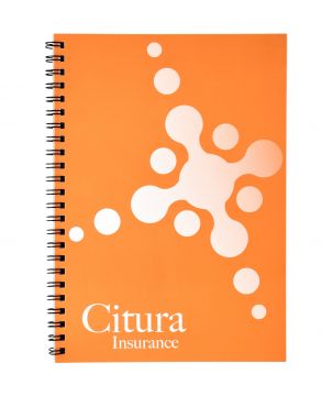 Cahier à spirale A4 couverture PP renforcée Desk-Mate® personnalisé Carnets publicitaire