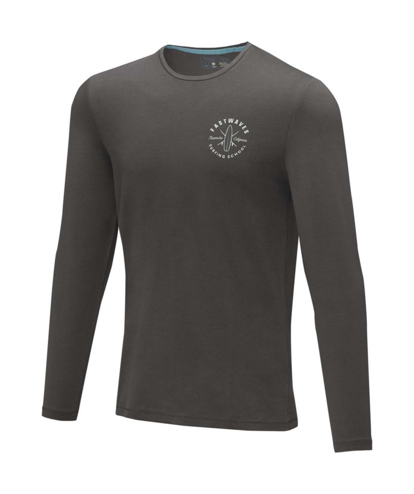 T-shirt homme personnalisé manches longues coton bio Ponoka