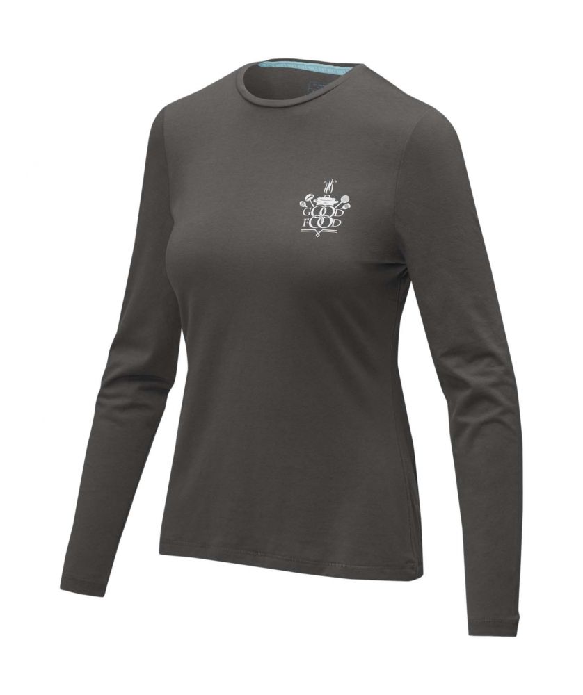 T-shirt femme personnalisé manches longues coton bio Ponoka