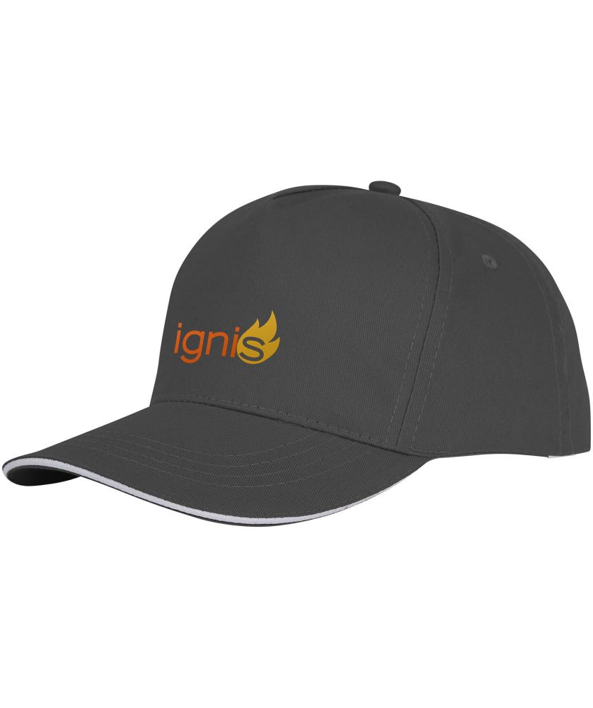Casquette sandwich personnalisée 5 panneaux Ceto Casquettes et Bonnets publicitaire