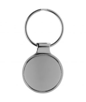 Porte-clés rond en métal poli personnalisé