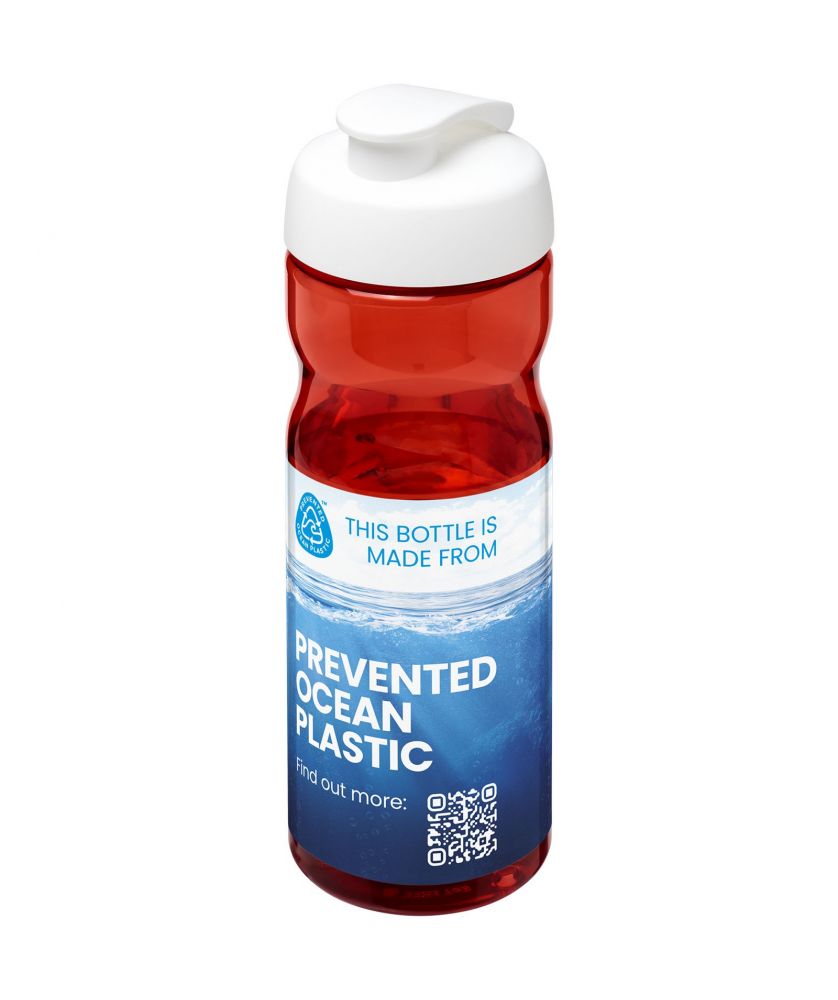 Bouteille de sport personnalisée recyclée océan 650 ml H2O Active Eco Base bascule Gourdes de sport publicitaire