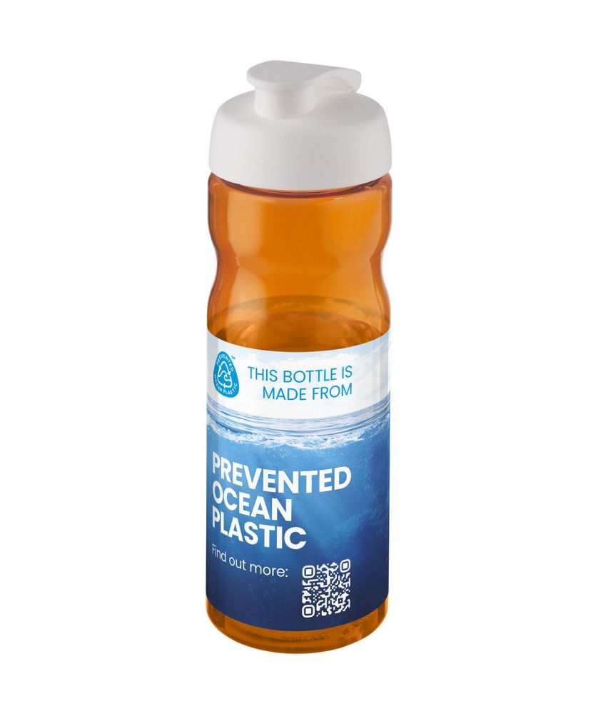 Bouteille de sport personnalisée recyclée océan 650 ml H2O Active Eco Base bascule Gourdes de sport publicitaire